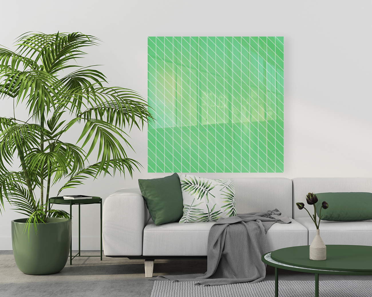 Green Color Checkers Pattern Reproduction
