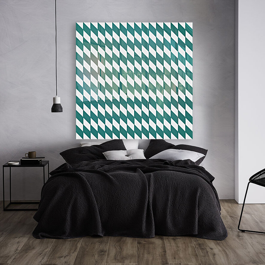  Dark Green Checkers Pattern Reproduction