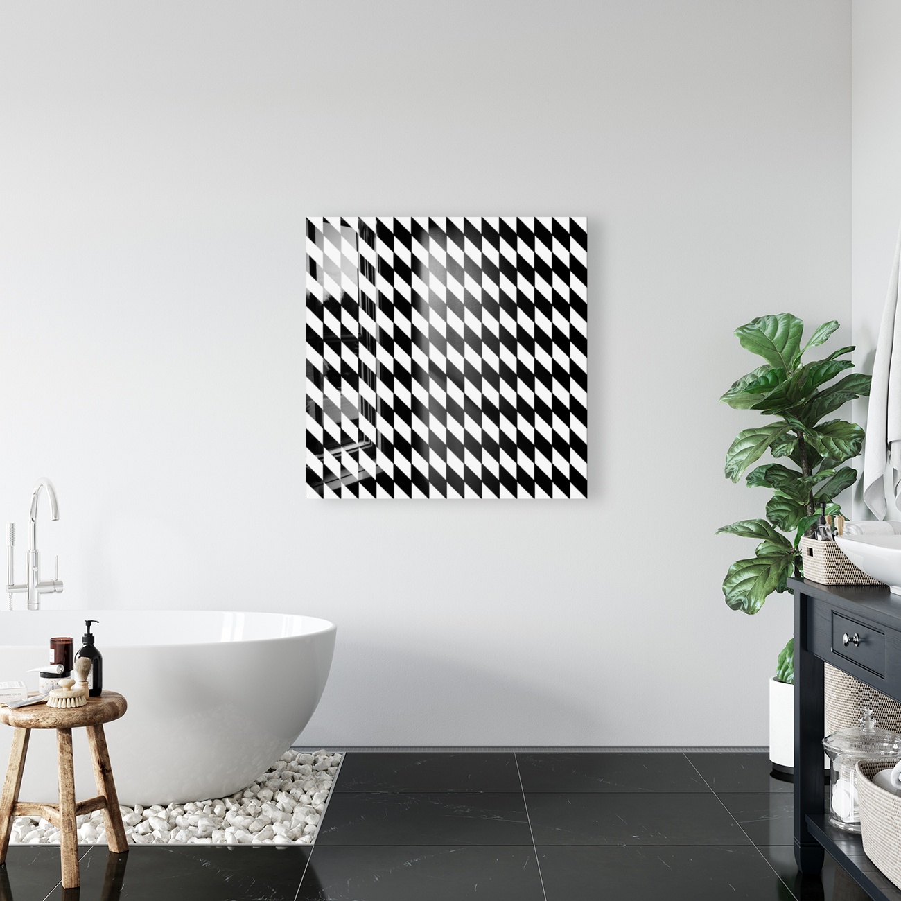 Black and White Checkers Pattern Reproduction