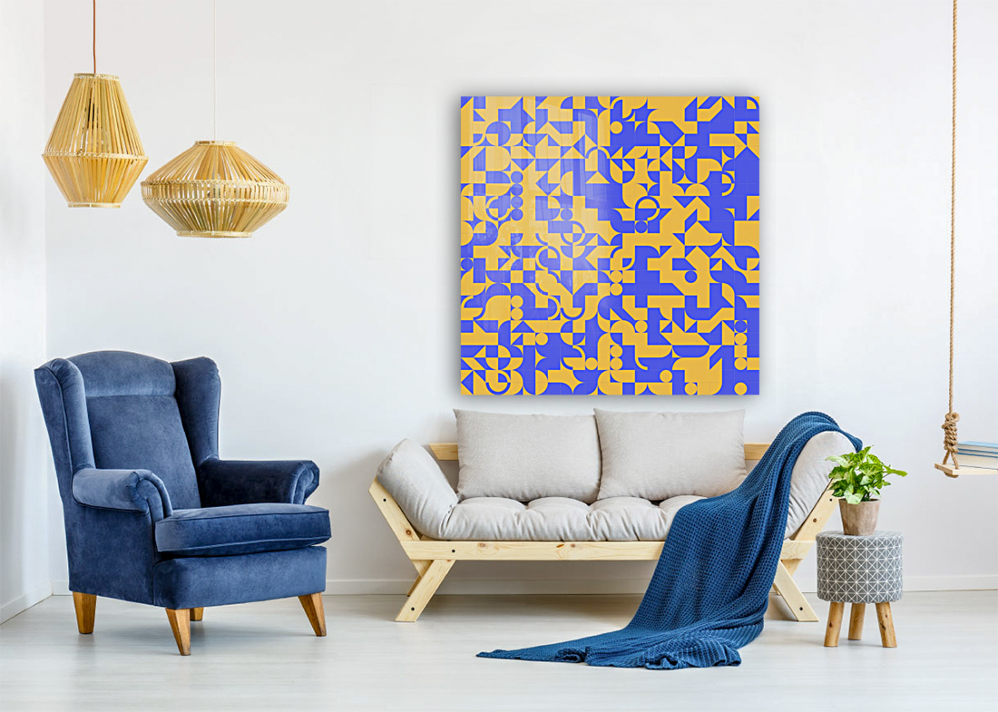 Navy Blue Geometric Reproduction