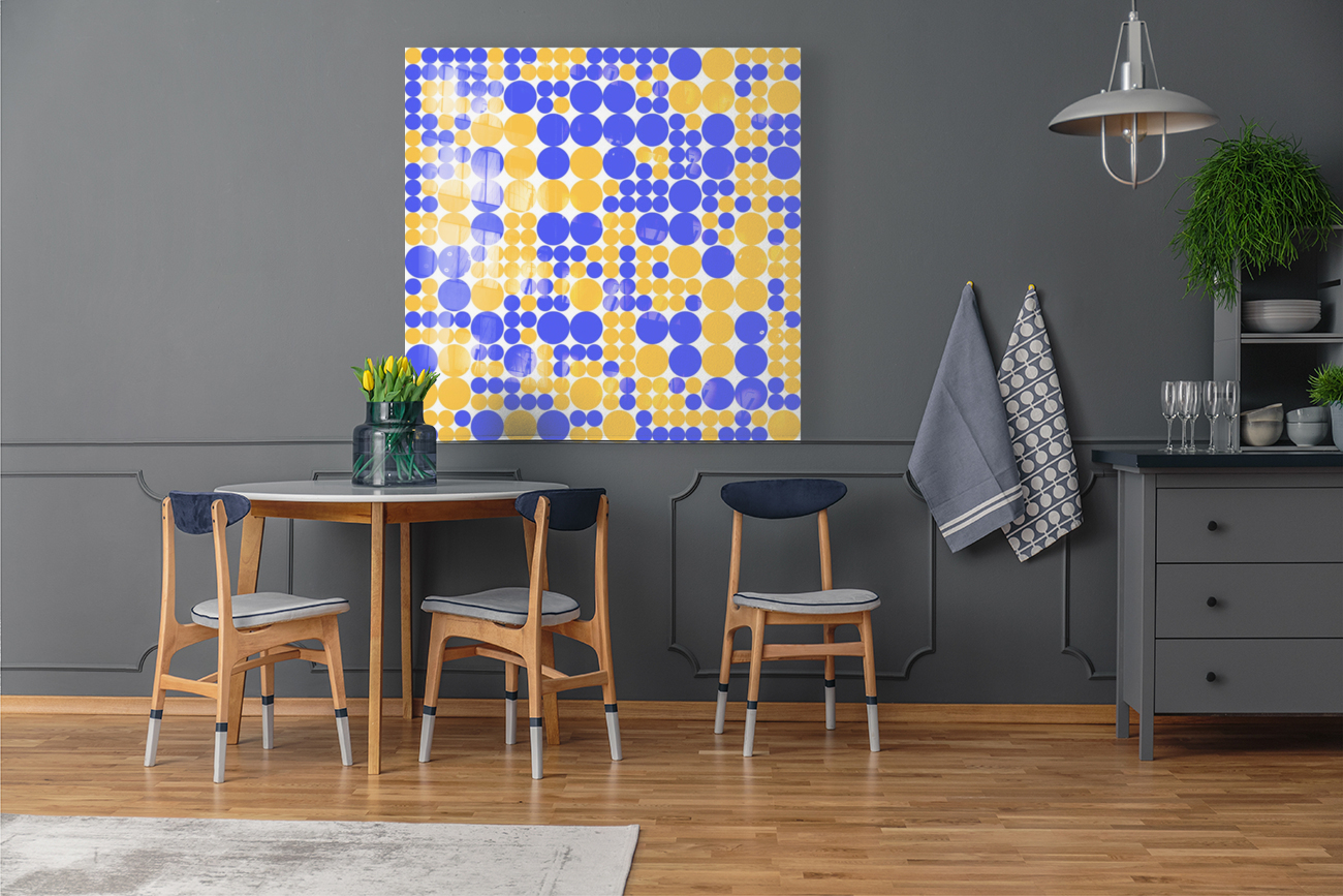 Yellow and Blue Dots Pattern Reproduction
