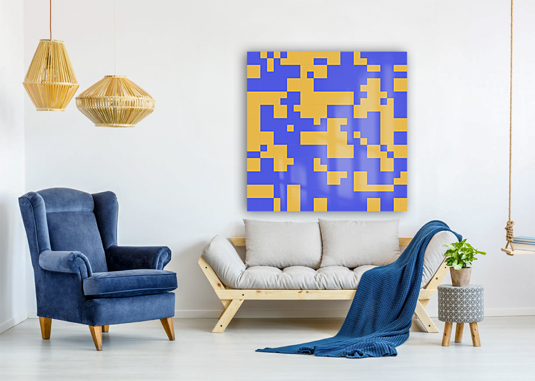 Blue Geometry Pattern Reproduction