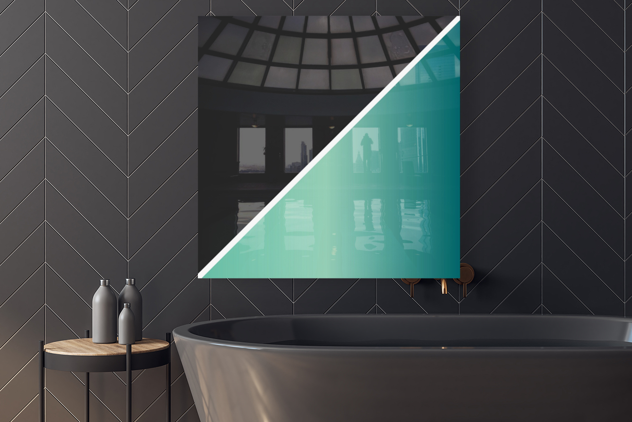 Black and Jade Foil Abstract Reproduction