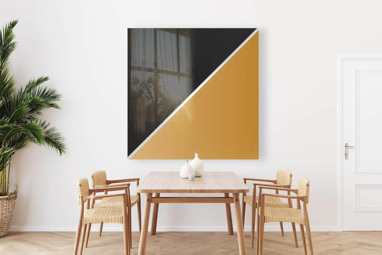 Black and Brass Abstract Reproduction