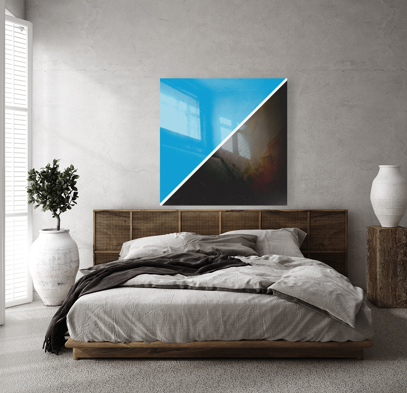 Black and Blue Abstract Reproduction
