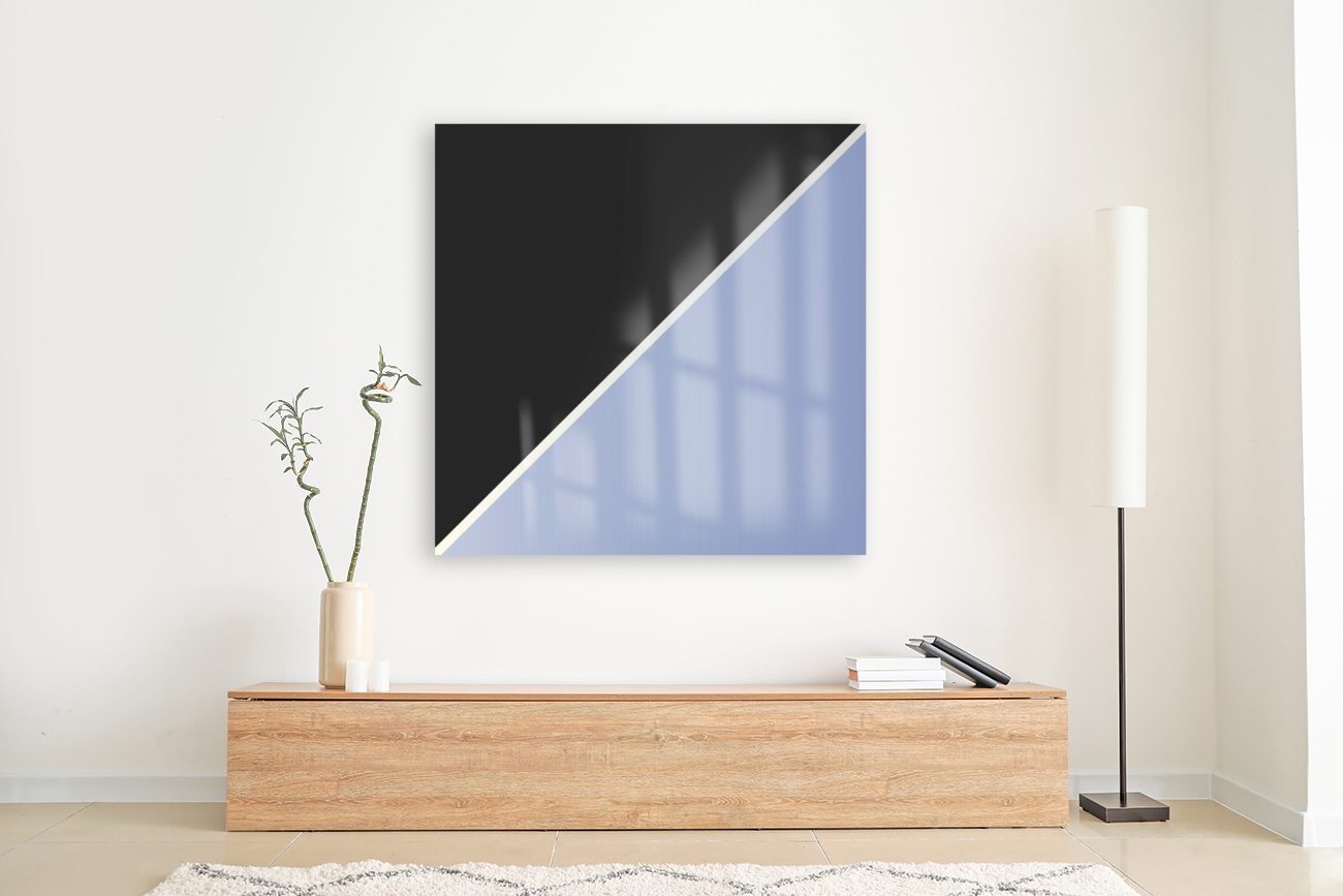 Black and Lavender Abstract Reproduction