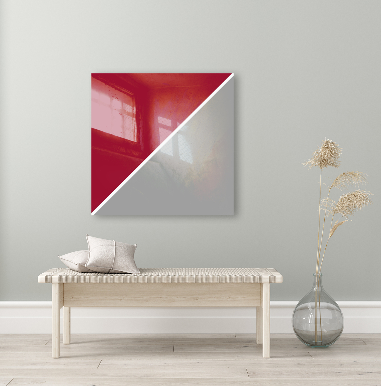 Jester Red and Silver Abstract Reproduction
