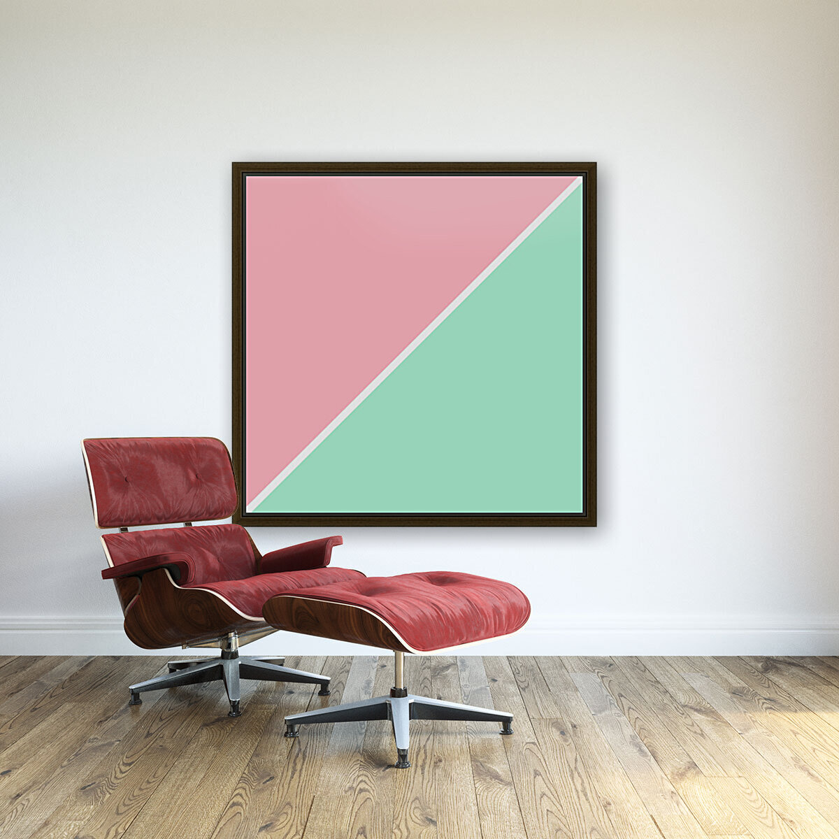 Light Pink and Mint Abstract Reproduction
