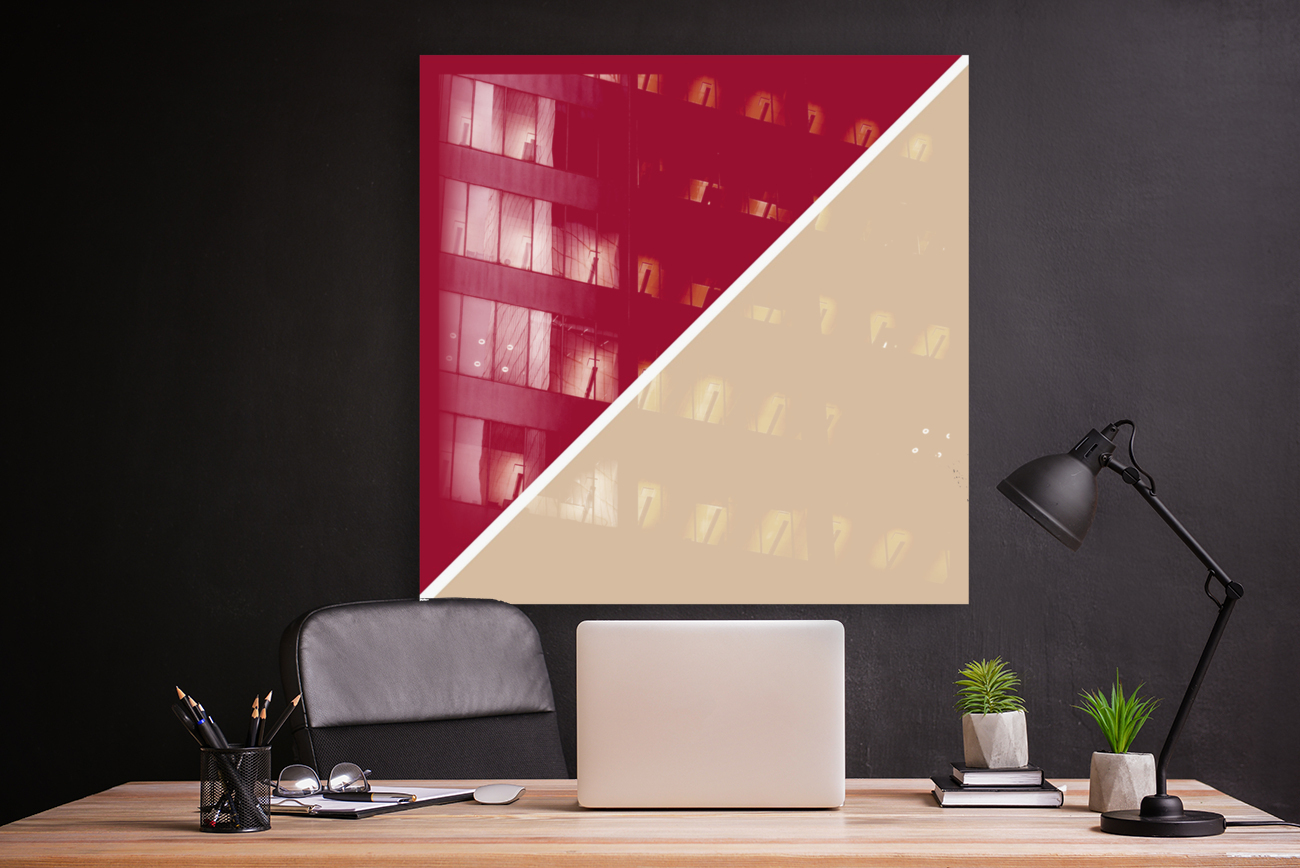 Jester Red and Beige Abstract Reproduction