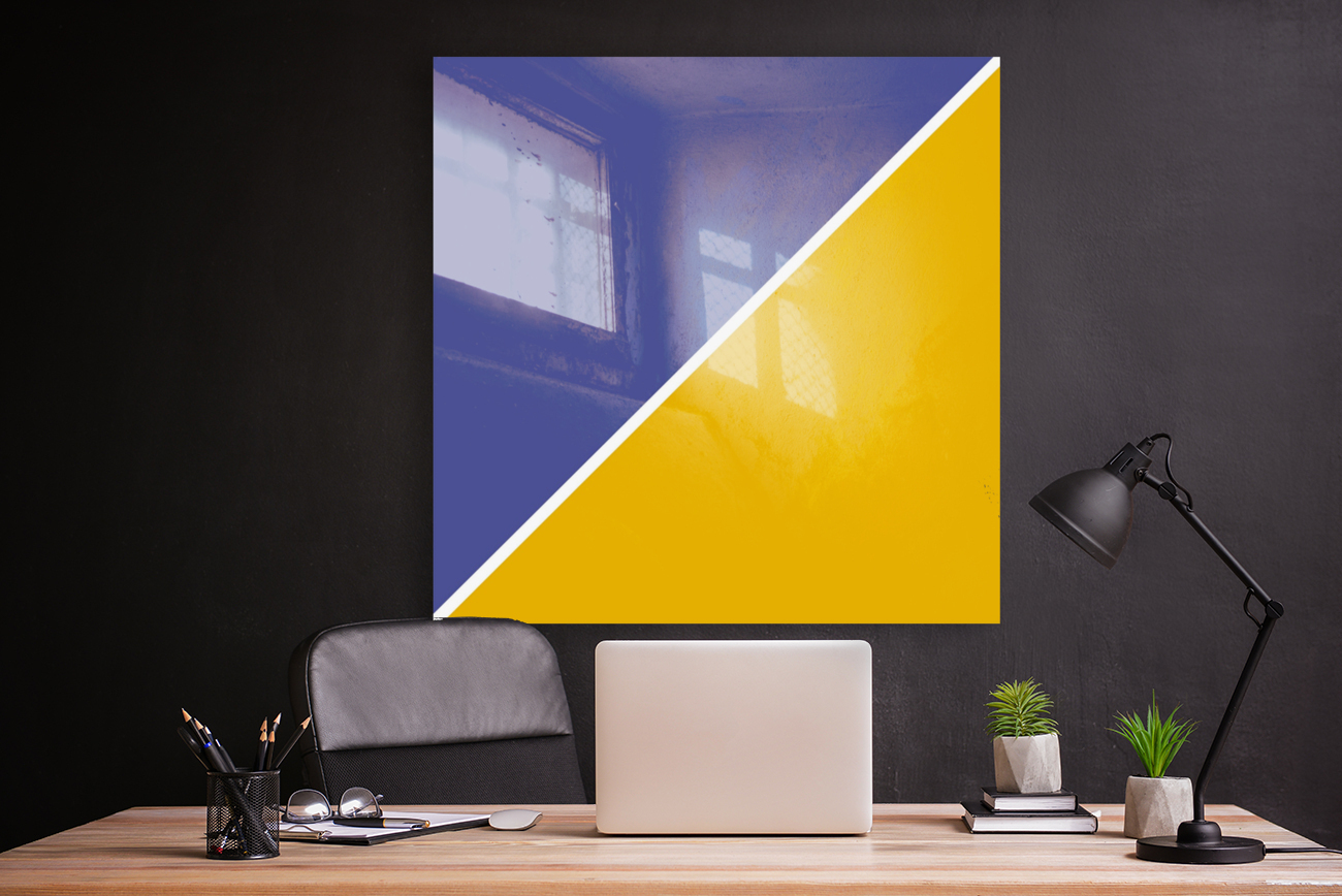Grape and Yellow Abstract Reproduction