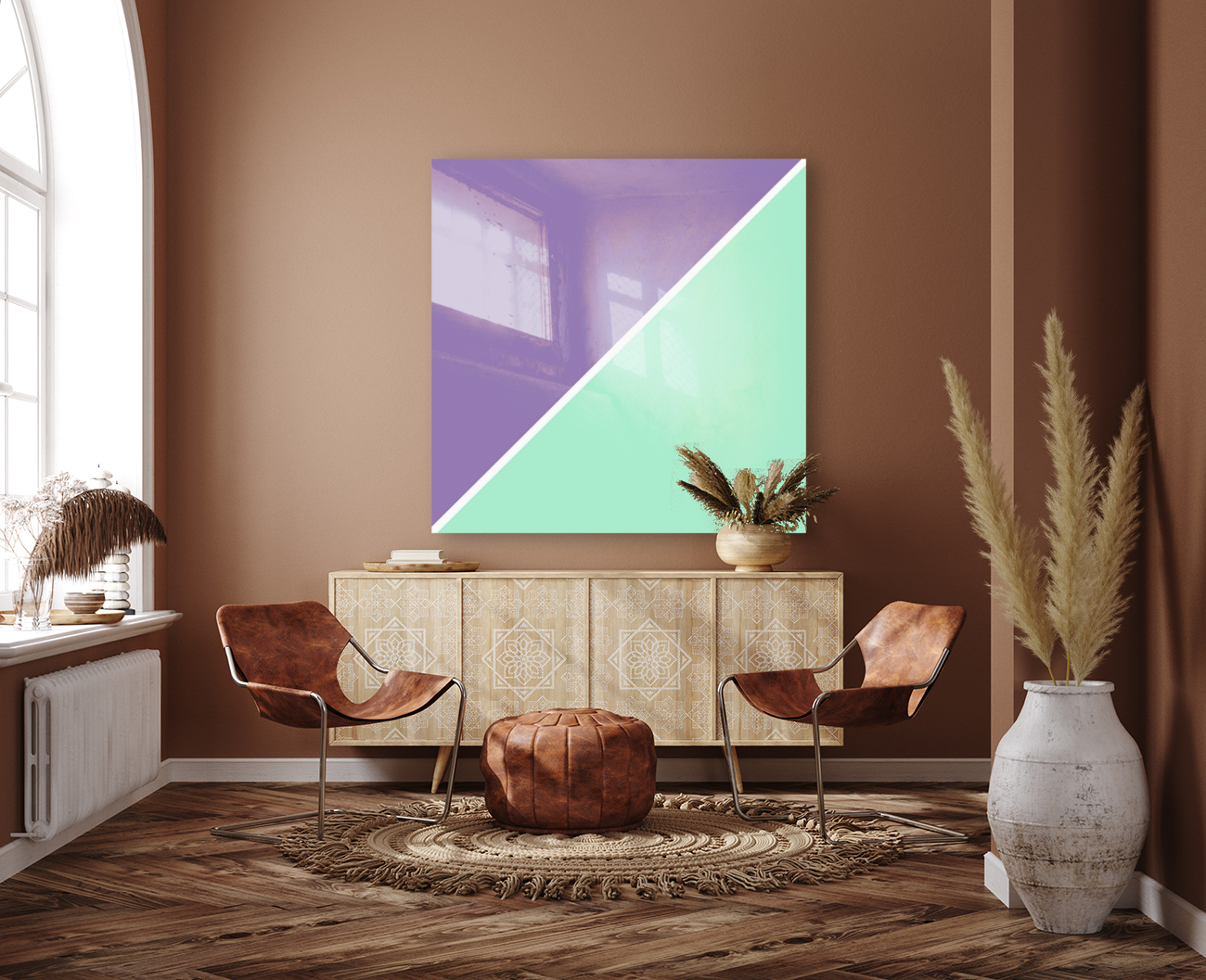 Lavender and Mint Abstract Reproduction