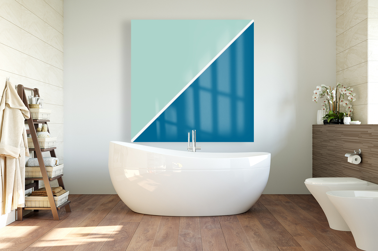 Mint and Ocean Abstract Reproduction