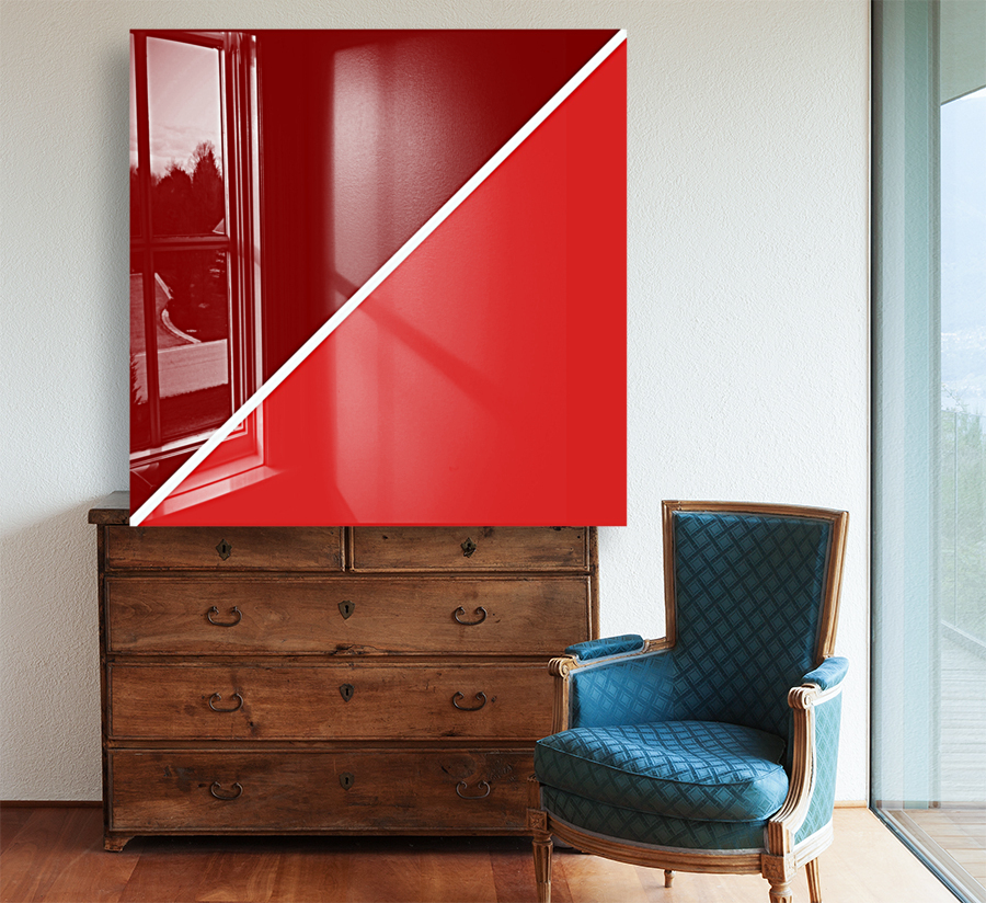 Maroon and Red Abstract Reproduction