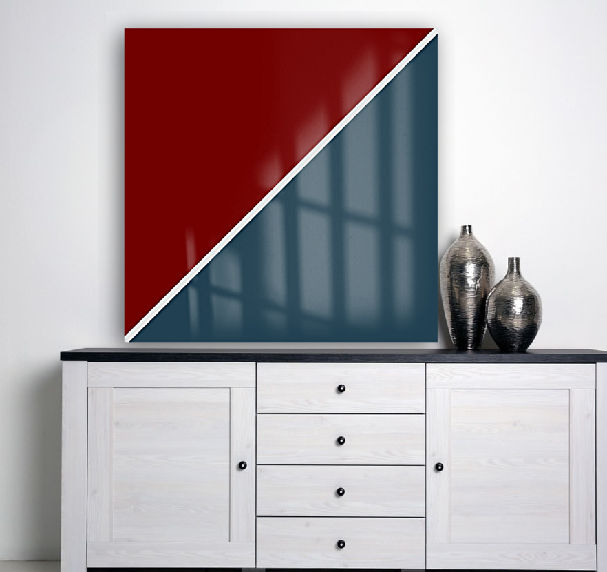 Maroon and Navy Abstract Reproduction