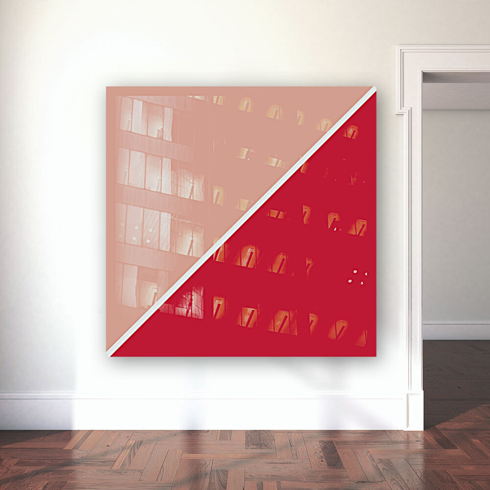 Peach and Red Abstract Reproduction
