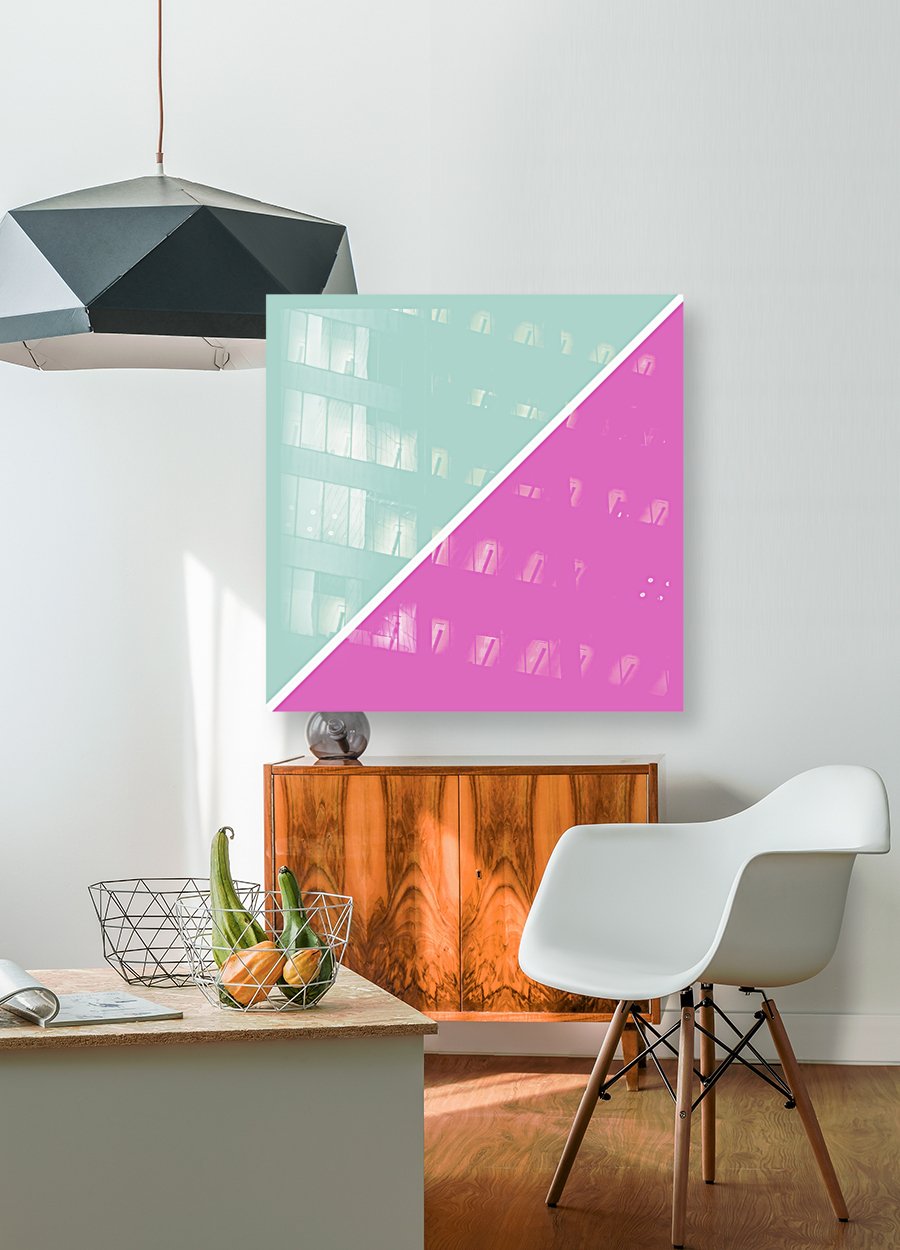 Mint and Pink Abstract Reproduction