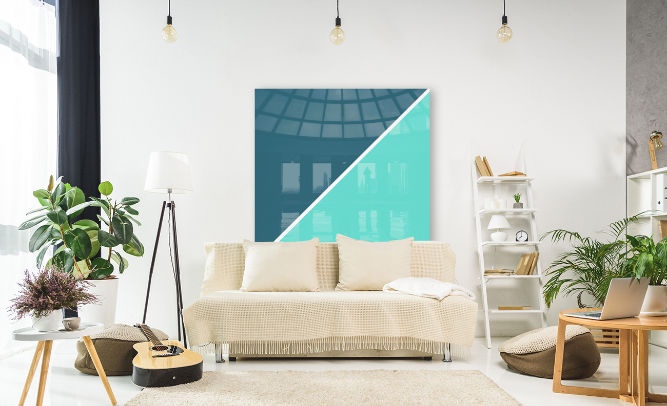 Teal and Blue Abstract Reproduction
