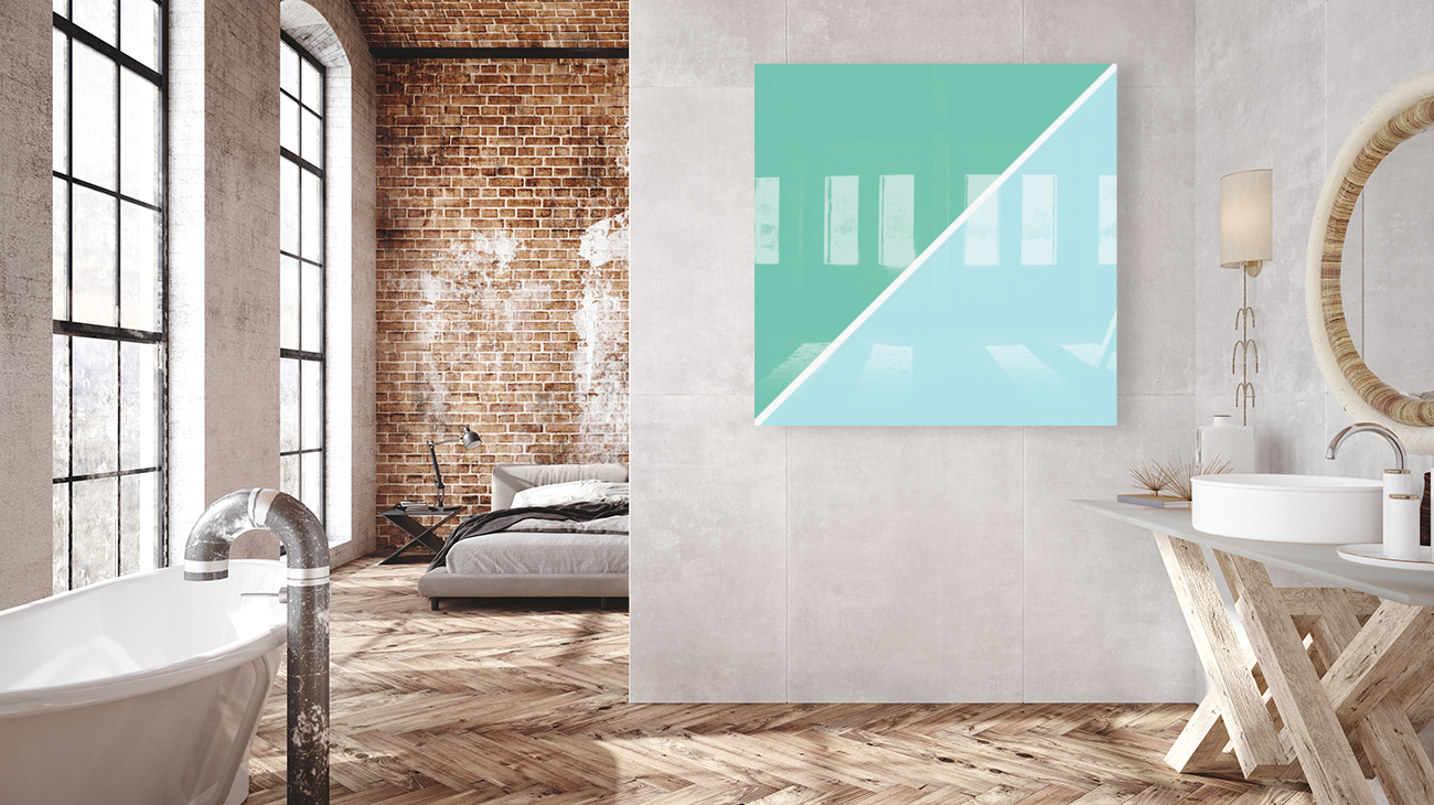 Turquoise and Pool Abstract Reproduction