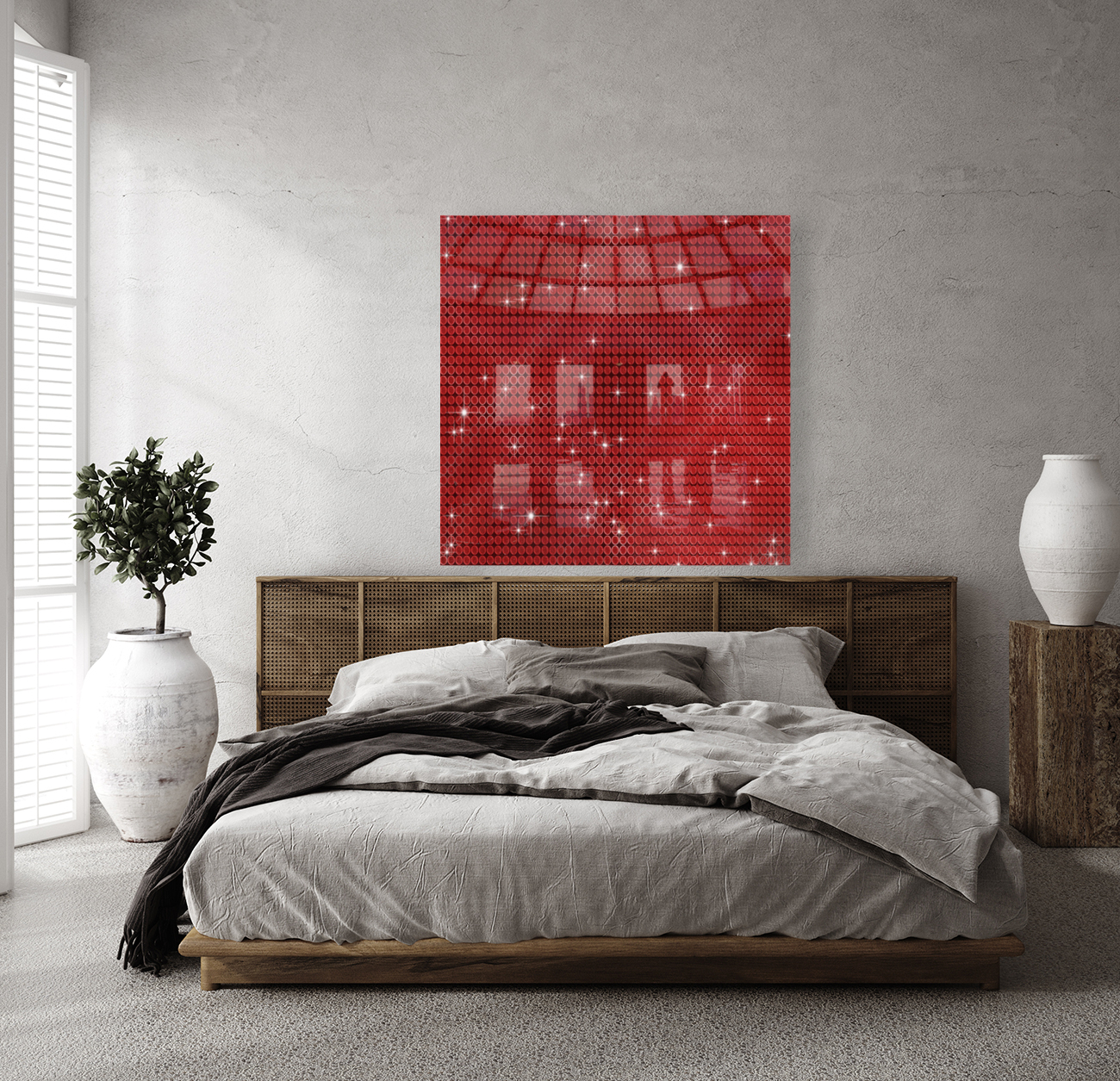 Red Glossy Glitter Reproduction