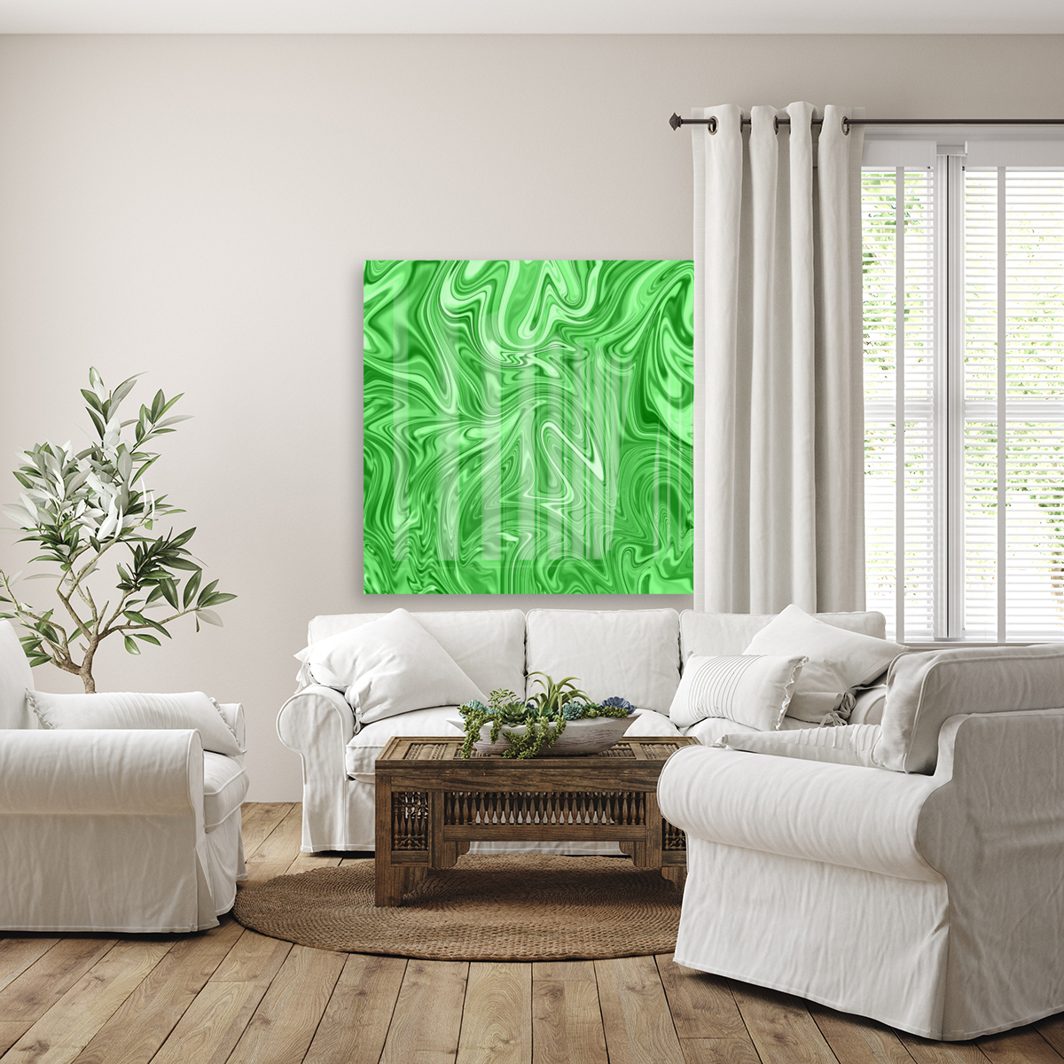 Green Liquid Marble Reproduction