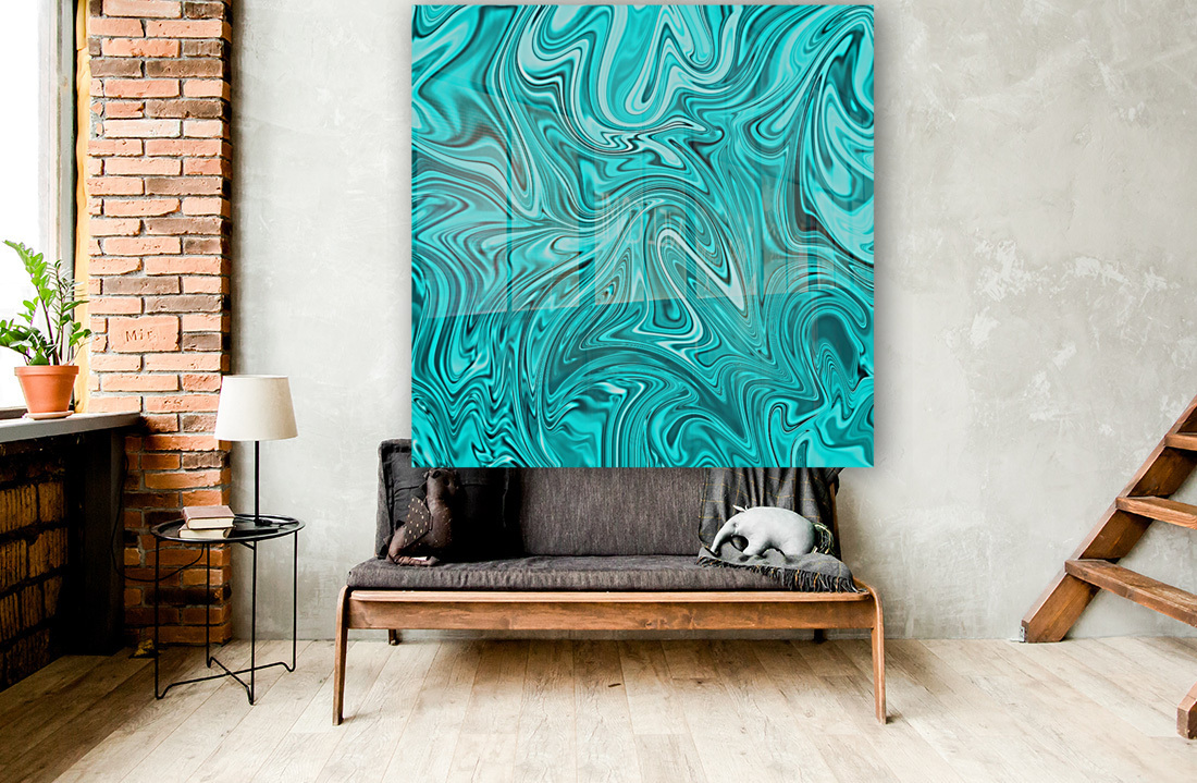 Cyan Liquid Marble Reproduction