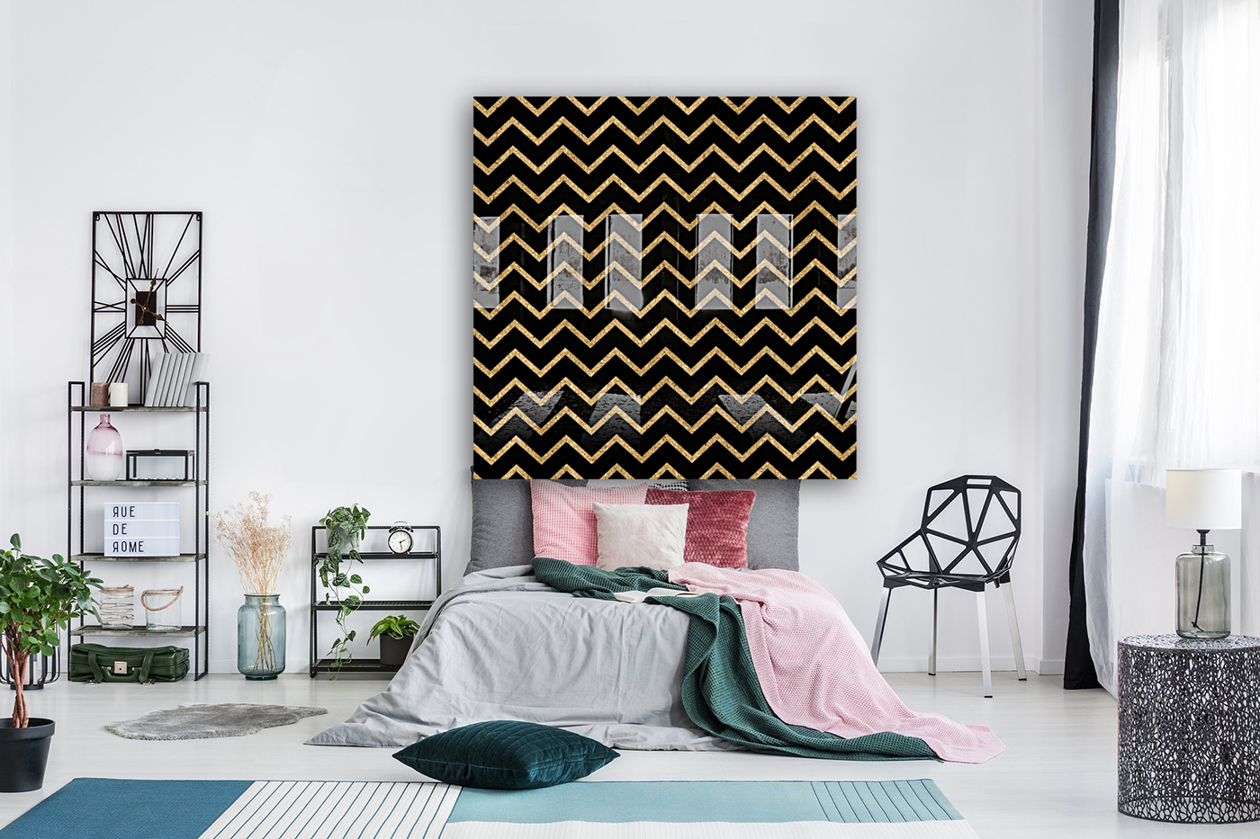 Gold Chevron Glitter Reproduction