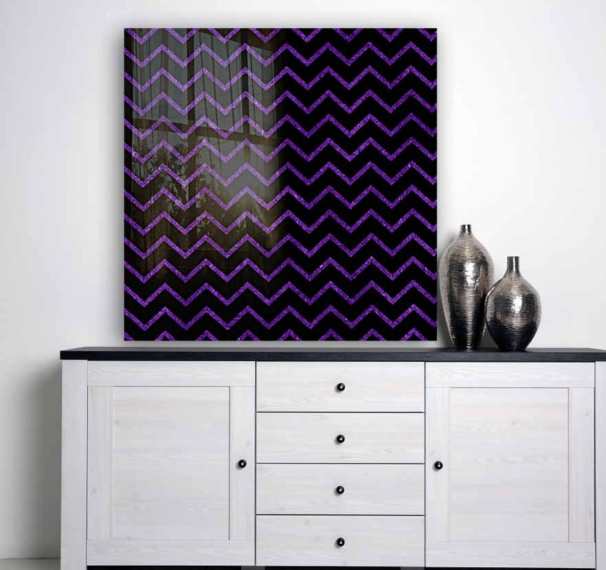 Indigo Chevron Glitter Reproduction