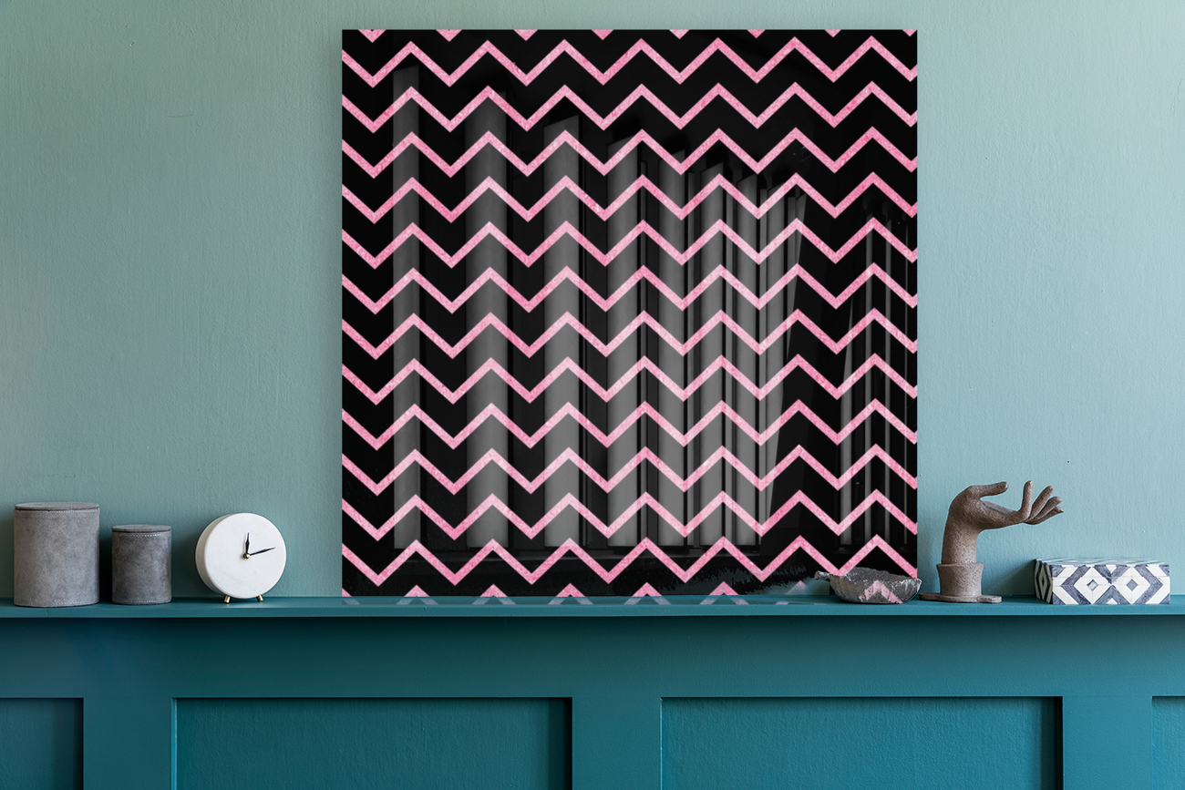 Strawberry Chevron Glitter Reproduction