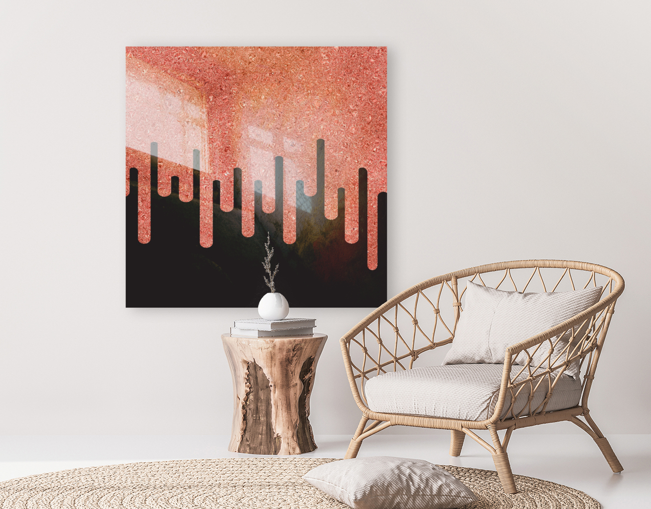 Dripping Peach Glitter Reproduction