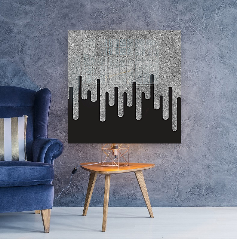 Dripping Silver Glitter Reproduction