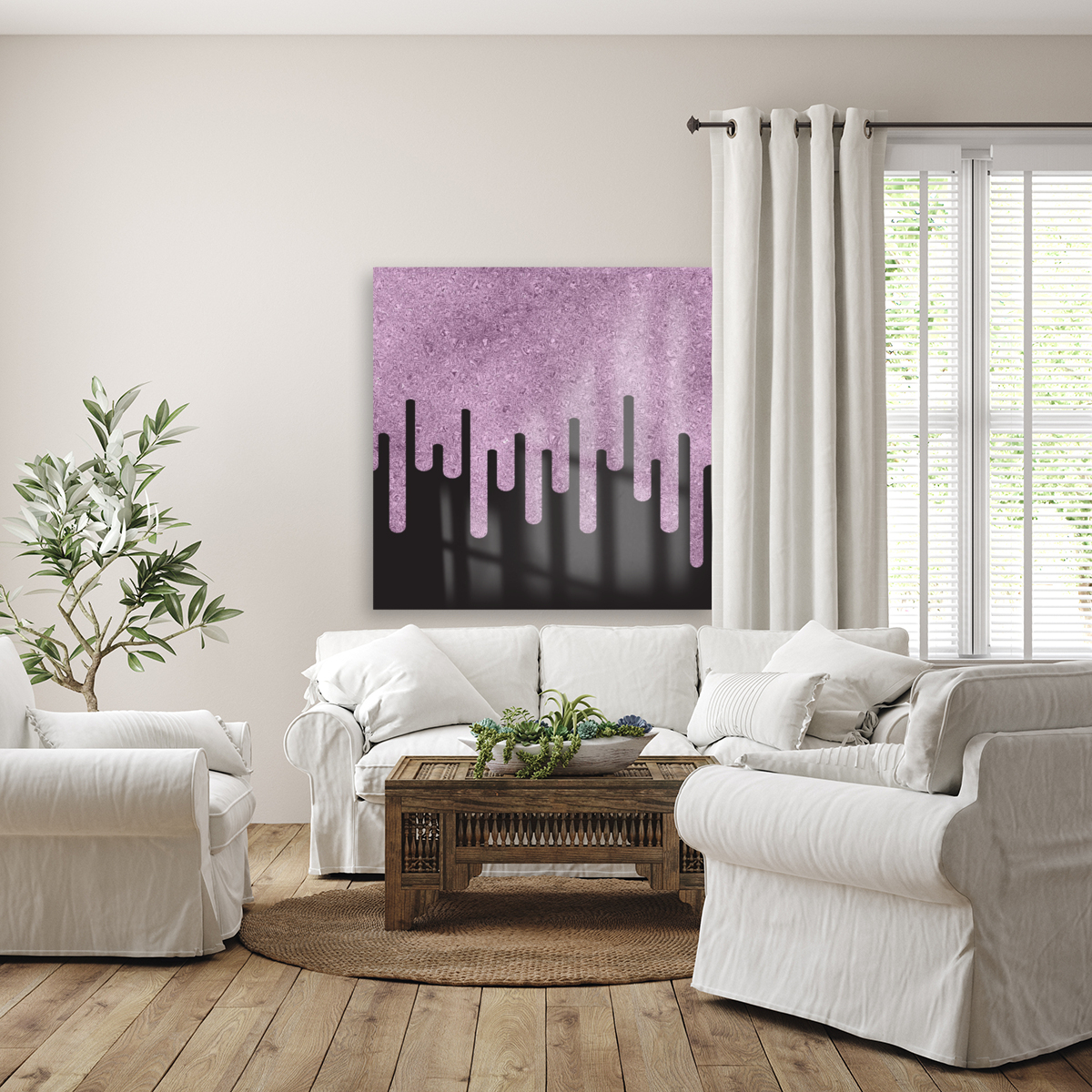 Dripping Lavender Glitter Reproduction