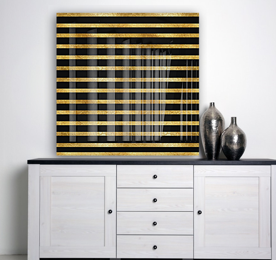Gold Paper Texture Stripes Reproduction