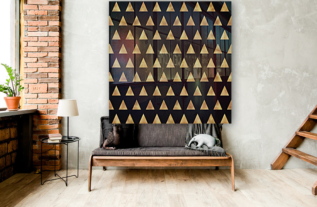 Champagne Gold Triangle Reproduction