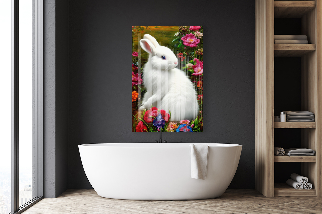 Bunny with Florals Reproduction