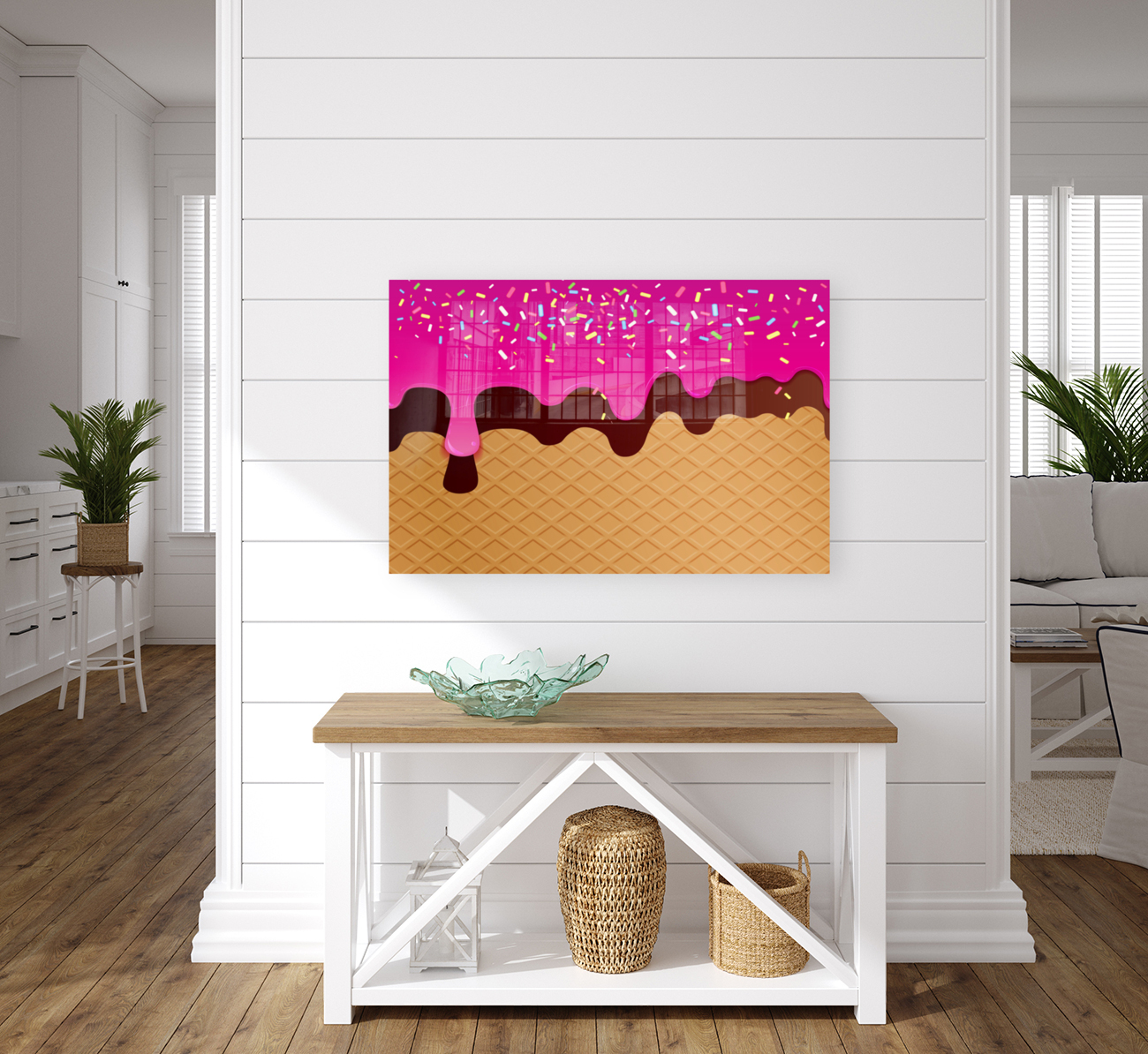 Rose Creamy Waffle Artwork Reproduction
