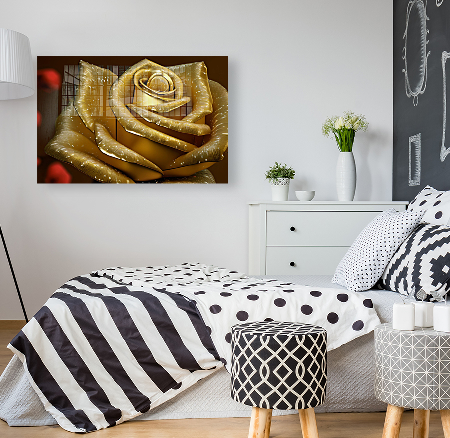 Gold Rose Art Reproduction