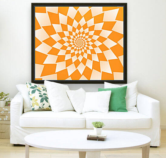 Abstract Orange Geometric Artwork Reproduction