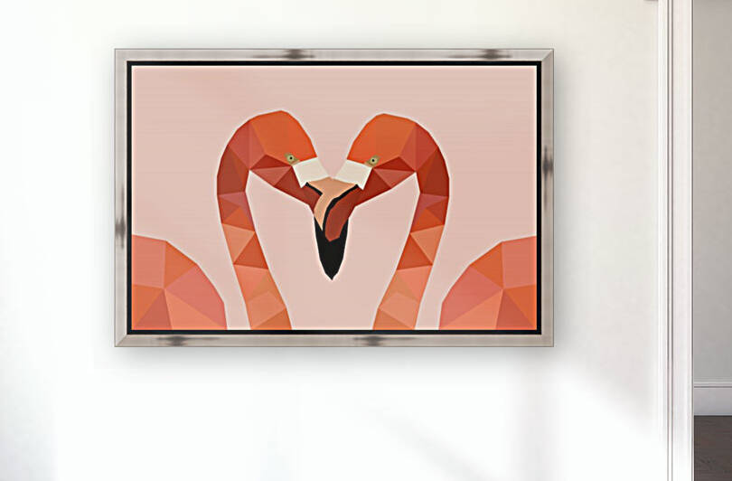 Flamingo Bird LOW POLY ART   Reproduction