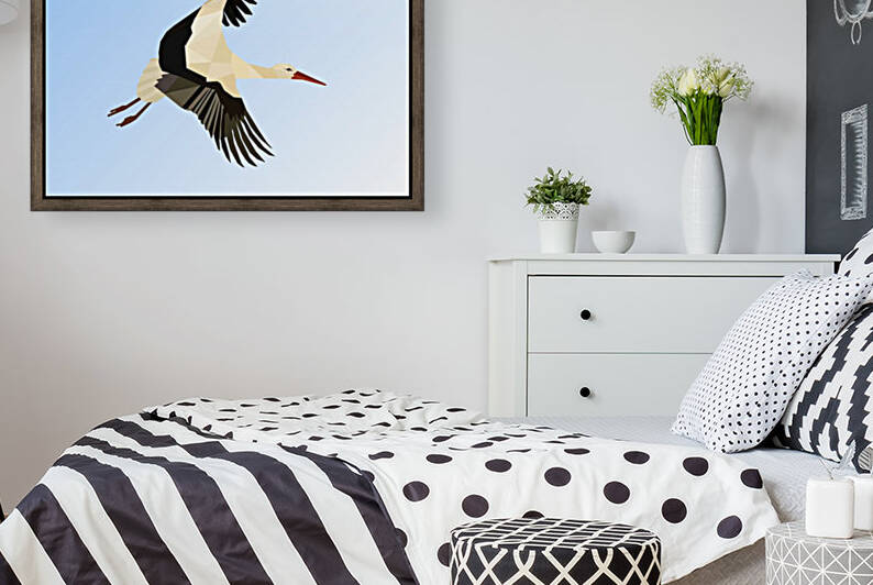 WHITE STROKE BIRD LOW POLY ART by rizu_designs