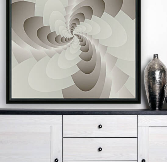 White Spirally Art  Reproduction