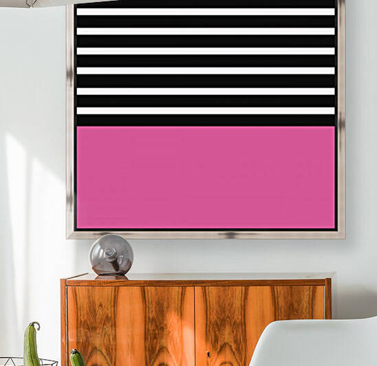 Black & White Stripes with Cranberry Patch by rizu_designs