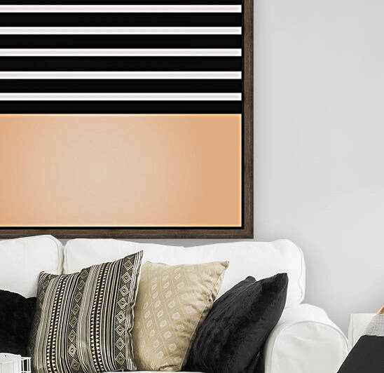 Black & White Stripes with Orange Patch Reproduction