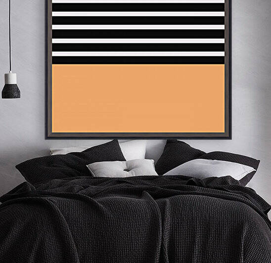 Black & White Stripes with Tangerine Patch by rizu_designs