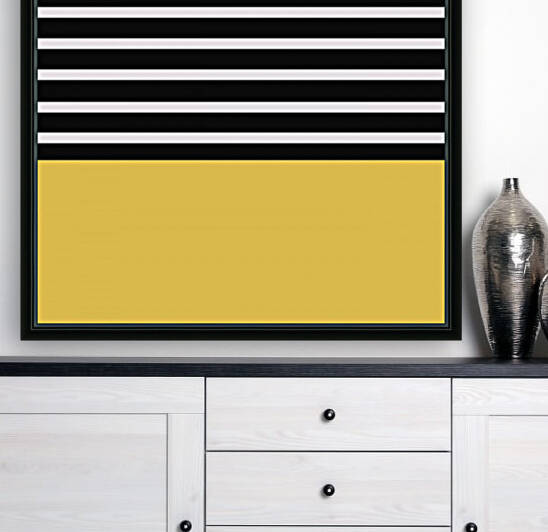 Black & White Stripes with Yellow Patch Reproduction
