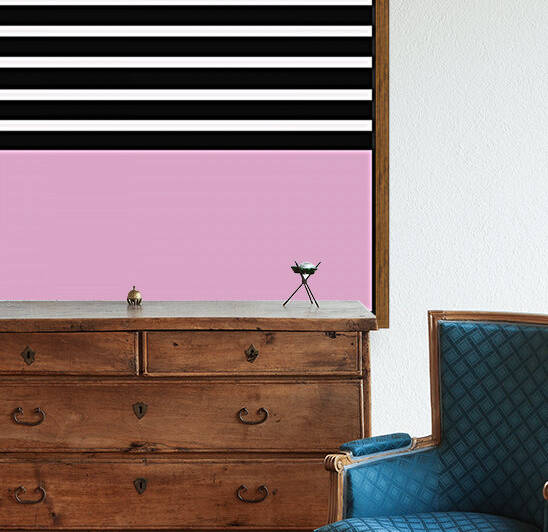 Black & White Stripes with Azalea Patch Reproduction