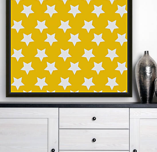 Yellow  White Stars Reproduction