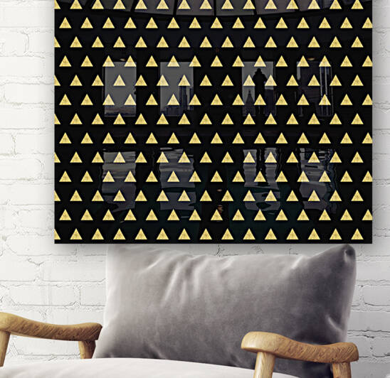 Gold Glitter Triangle Art Reproduction