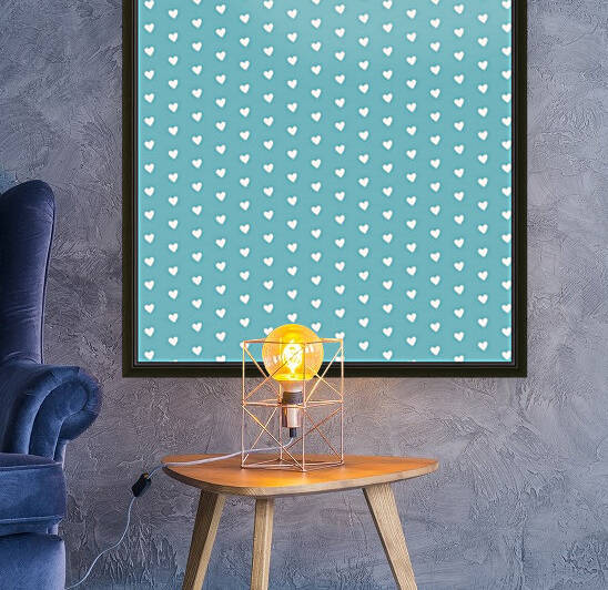 Cadet Blue Heart Shape Pattern by rizu_designs