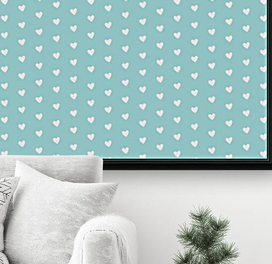 Kids Green Blush Heart Shape Pattern Reproduction