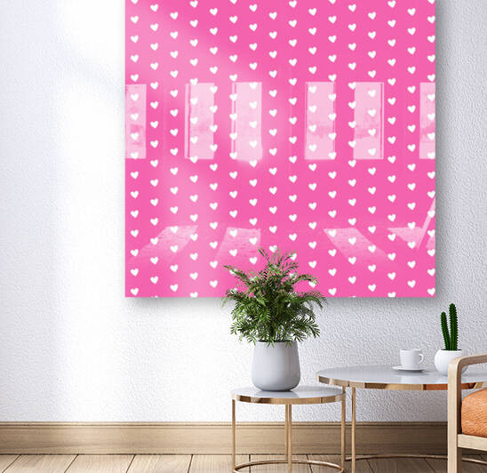 Magenta Heart Shape Pattern Reproduction